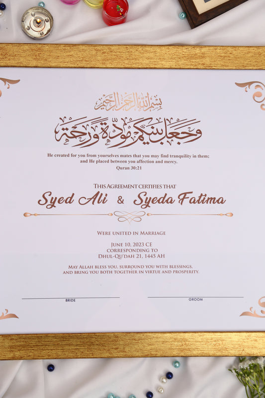 Shah Jahan Custom Nikah Frame #2