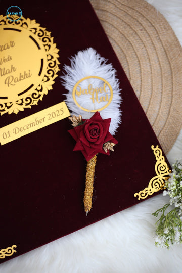 Nikah Pen Red Rose | Golden