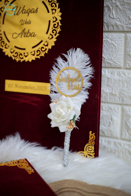 Nikah Pen White Rose | Silver 002