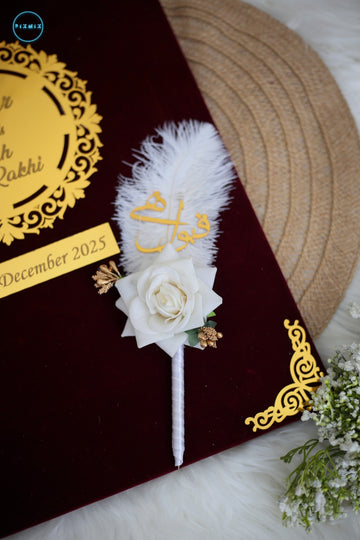 Nikah Pen White Rose | Silver