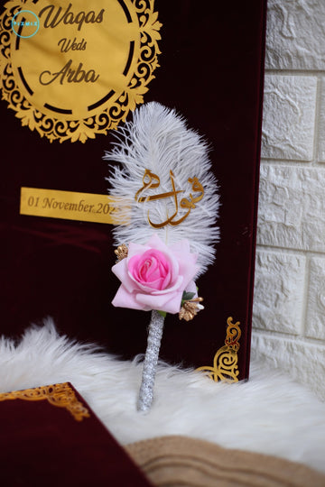 Nikah Pen Pink Rose | Silver