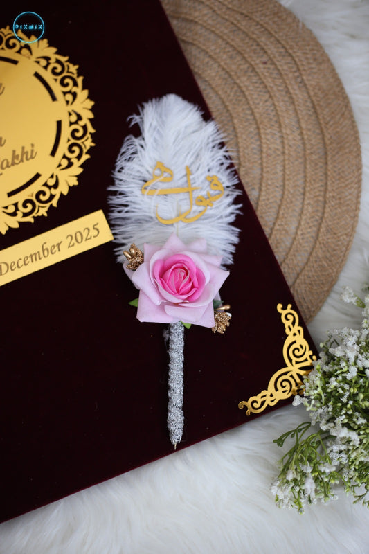 Nikah Pen Pink Rose | Silver