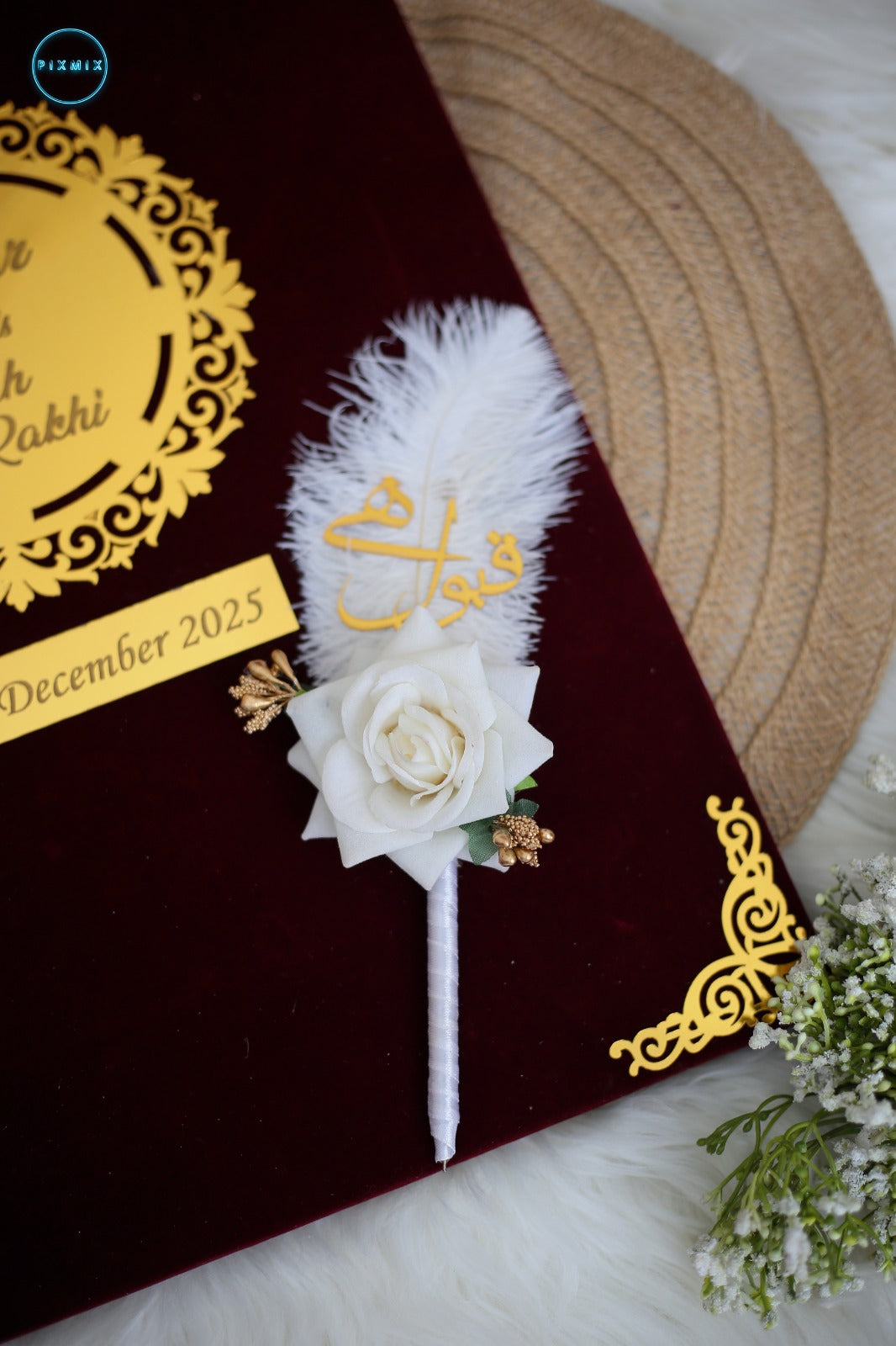 Nikah Pen White Rose | Silver