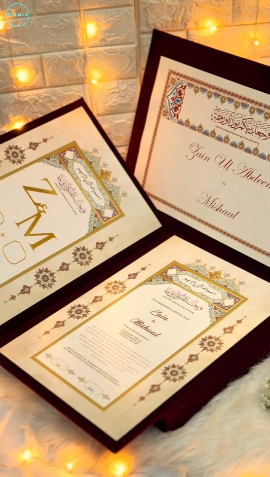 Nikah Booklet With Box | Maroon