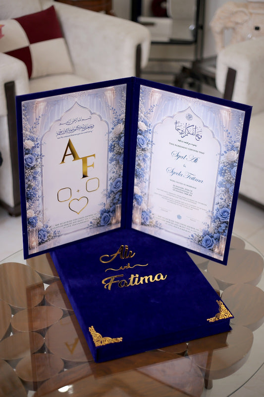 Nikah Booklet With Box | Blue