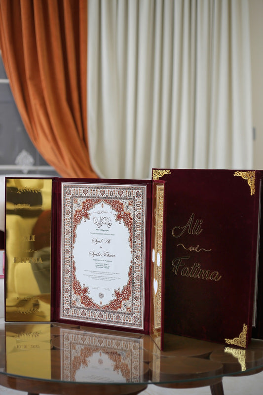 Nikah Booklet 2 Door With Box | Mahroon