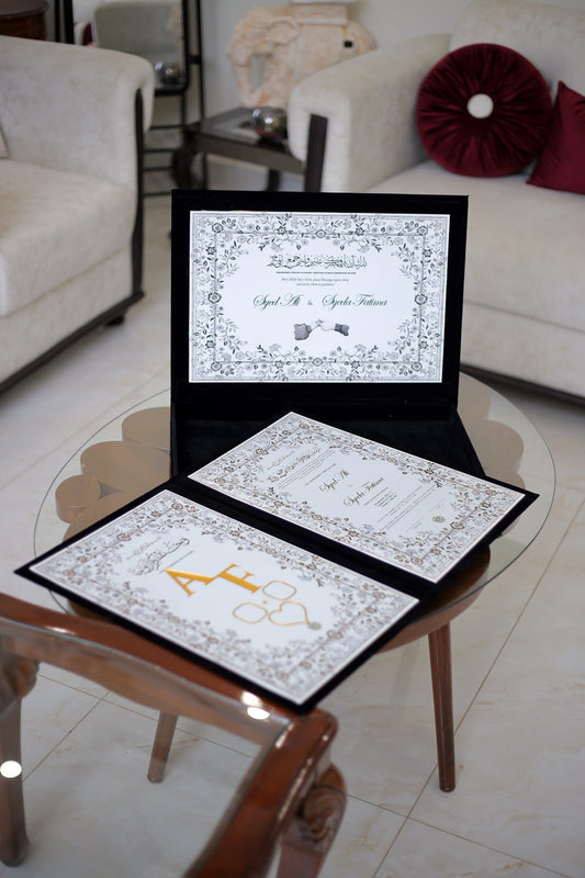 Nikah Booklet With Box | Black